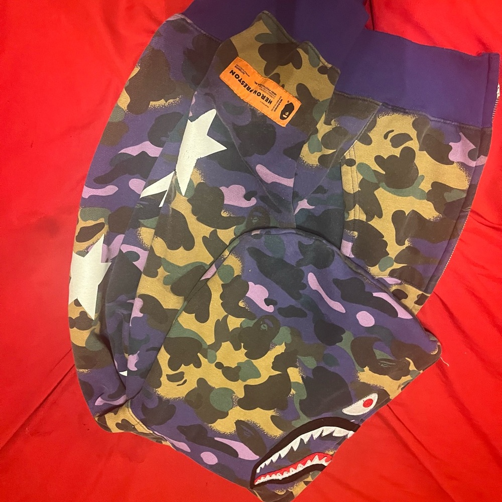 Bape Camo Shark Jacket - Purple, Brown, Black